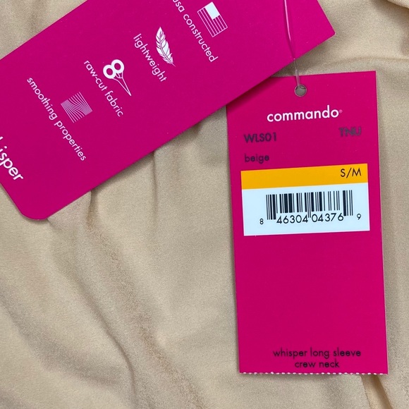 Commando Whisper Long Sleeve Crew Neck Tee Size S/M - Picture 7 of 7